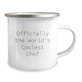 Funny Chef Gifts from Friends to Graduating Chefs, 'Officially The World's Coolest Chef' Camping Mug, Unique Graduation Present for Men, Women, or Coworkers - Image 2